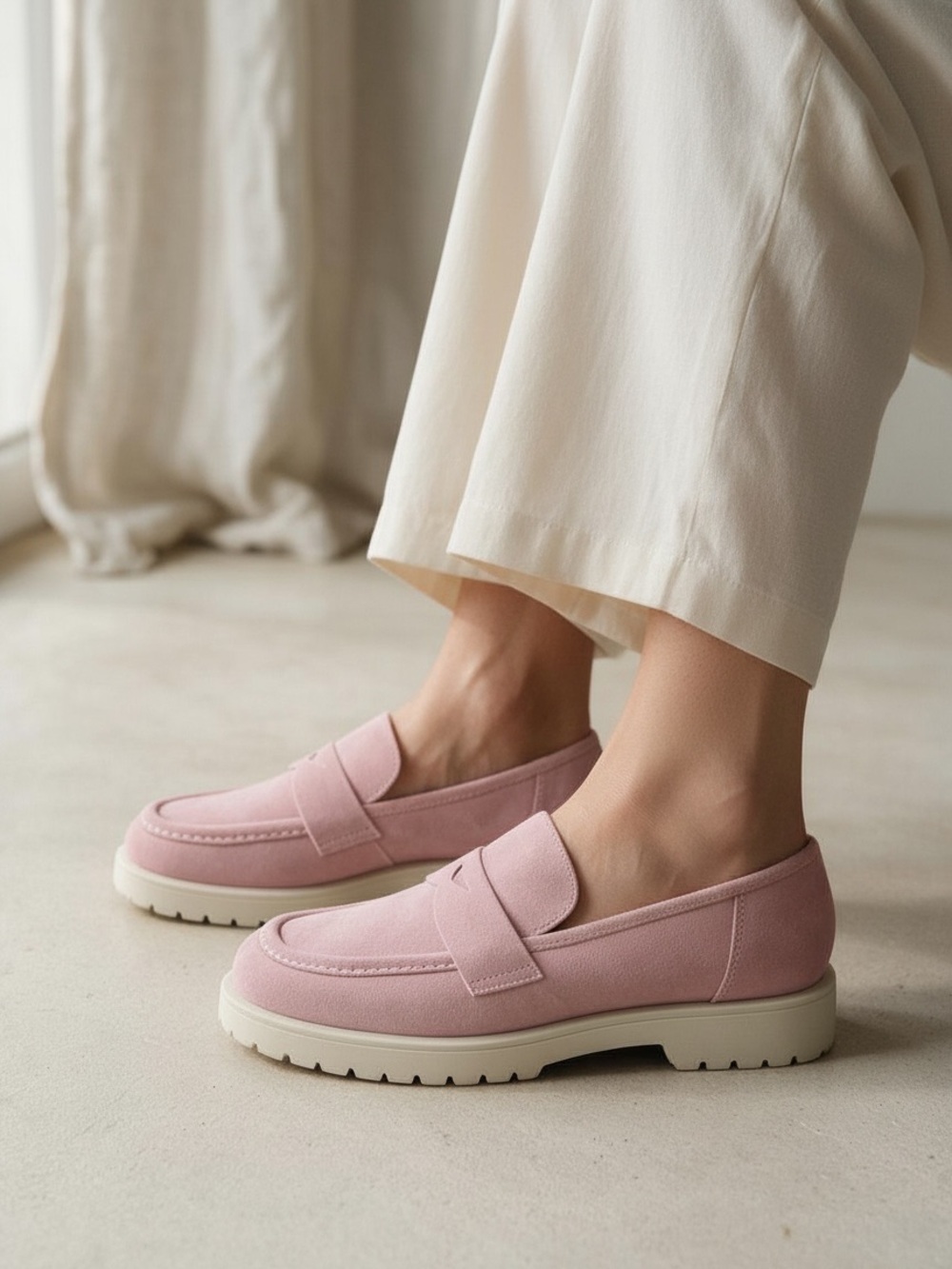 Browns NWOT Barbiecore pink preppy suede slip on chunky penny loafer size EU 41